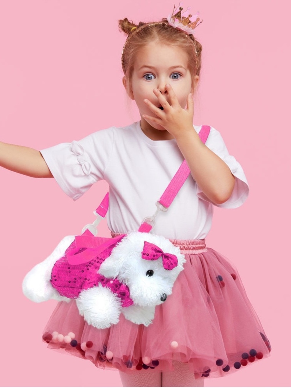 Plush Puppy Crossbody Bag for Kids -  Various Colors